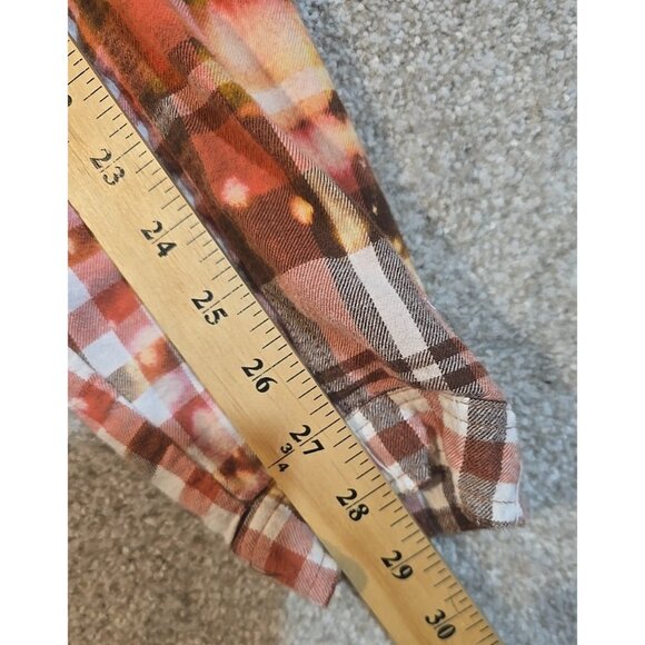 OOAK Upcycle Flannel Tunic Shacket Shirt Birding Owl Fall Distressed Women's L - Picture 10 of 12